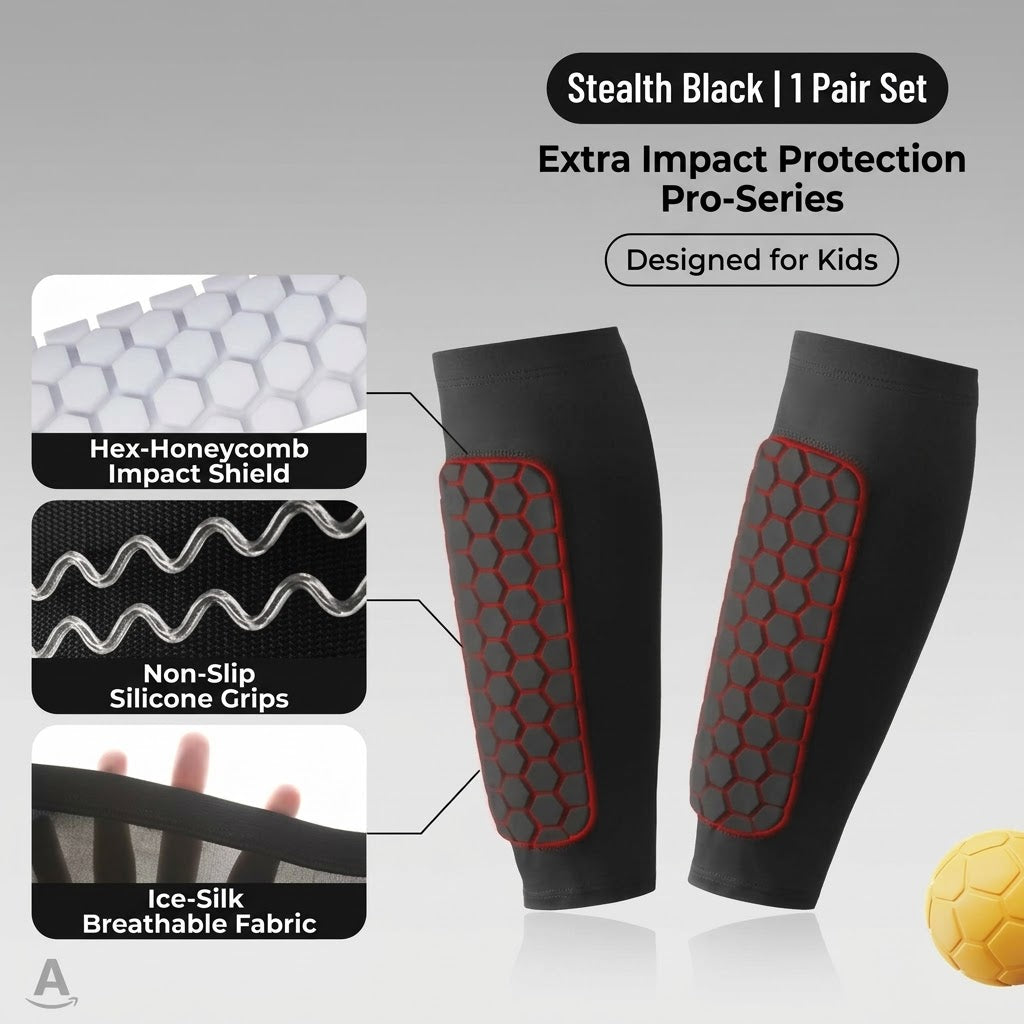 GripPro HexShield Kids Shin Guards